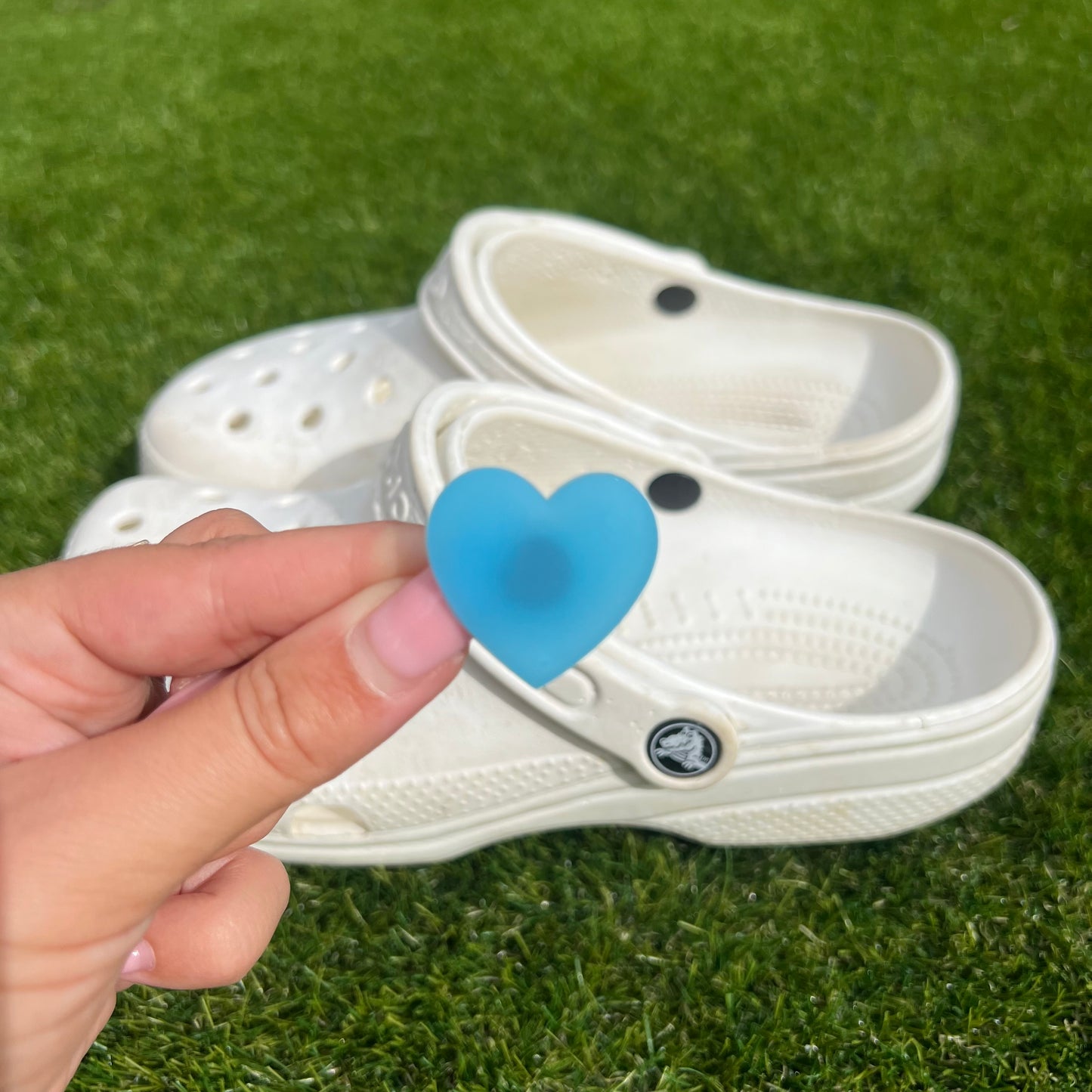 Transparent Heart Shoe Charm